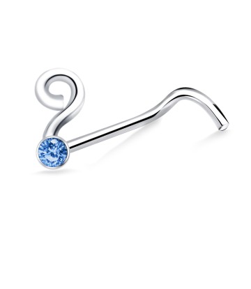 Question Mark Silver Curved Nose Stud NSKB-664